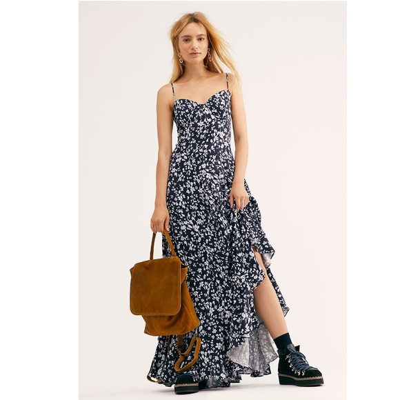 Free People Floral Printed Bustier Maxi Dress - Picture 3 of 8